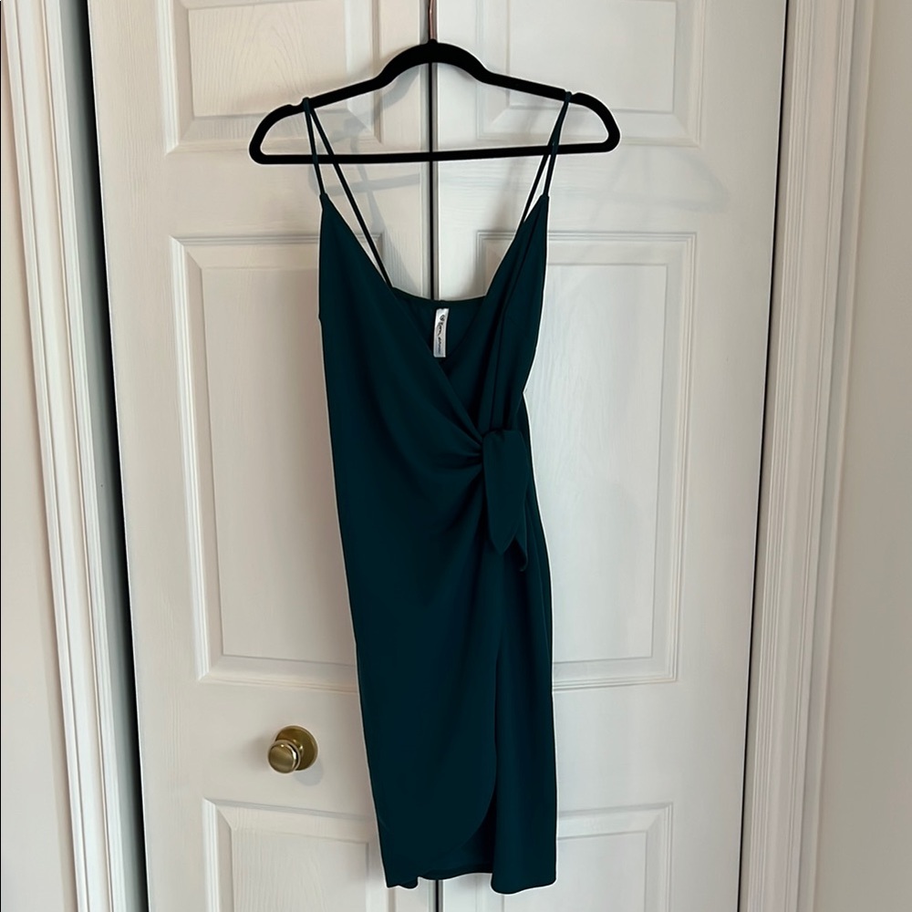 Green wrap Mini Slip Dress